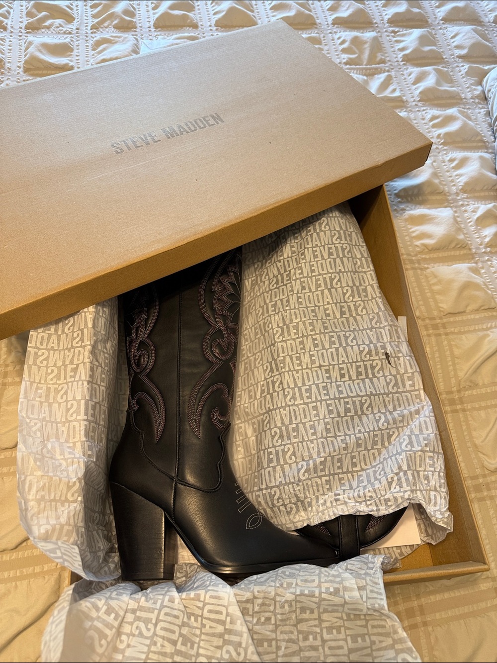 Steve Madden LASSO Tall Western Whipstitch Boots - Picture 5 of 6
